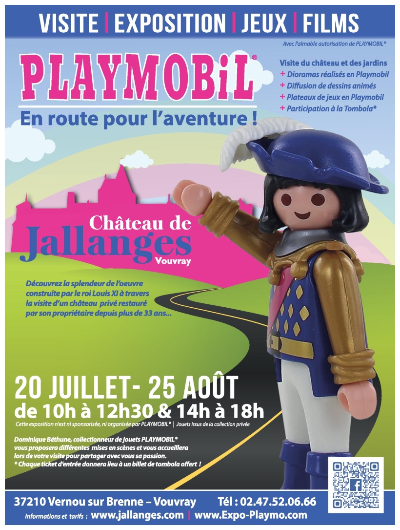 Affiche exposition playmobil chateau jallanges ete 2019 dominique bethune